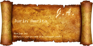 Jurin Amrita névjegykártya